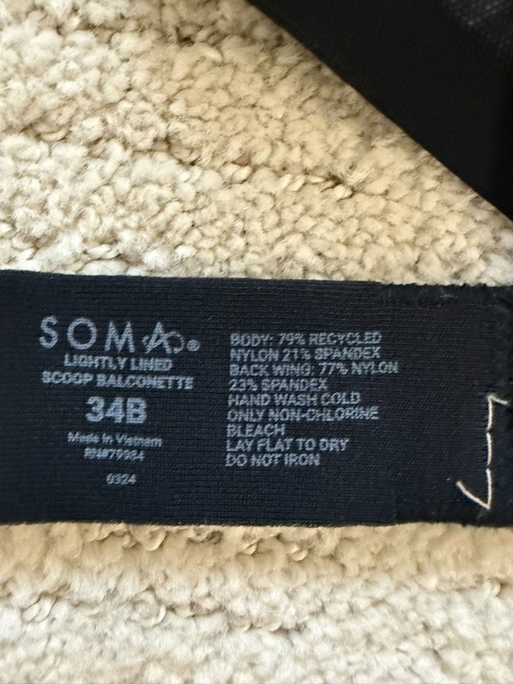 Soma Lightly Lined Black Scoop Balconette Bra - Picture 4 of 4